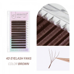 ANNAFRIS Pruunid W-kujulised ripsmepikendused 3D 4D 5D W ripsme &otilde;itsemine automaatne &otilde;itsemine eelvalmistatud lehvikud, loomulikud pehmed individuaalsed ripsmed 4D W 0.07mm C 8-15mm MIX