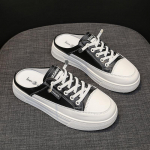 Nahkkott Pea Poolikud Naiste V&auml;lisjalatsid Kevad ja Suvi Uued Madala Tallaga &Uuml;he Pedaaliga Laisk Ilma Kontsata V&auml;ikesed Valged &Uuml;ksikud Kingad 40