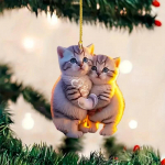 Uus akr&uuml;&uuml;list Couple Cat 2D ripats auto interj&ouml;&ouml;ri auto ripats seljakott v&otilde;tmehoidja dekoratiivne ripats kingituseks kaisu koera v&otilde;tmehoidja style A