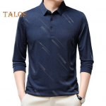 Meeste &auml;ris&auml;rk Slim Fit rev&auml;&auml;riga pikkade varrukatega T-s&auml;rk &uuml;hev&auml;rviline topp keskealistele ja eakatele meestele igap&auml;evaseks kandmiseks M tumesinine v&auml;rv