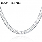 925 h&otilde;bedane 16/18/20/22/24 tolli 8 mm lame k&uuml;lgsuunas Figaro kett kaelakee naisele, mees, moepulma ehted 55cm