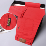 Meeste valged kuue taskuga venivad teksad meeste kevadsuvised trendi sirged &otilde;hukesed mitme taskuga v&auml;rvilised p&uuml;ksid 34 punane