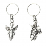 Bull Terrier, Bully I - Silver-plated dog pendant, handbag decoration, backpack pendant by Art-Dog brand