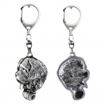 St. Bernard, Saint Bernard, Alpine Mastiff, Bernhardiner - Silver-plated key ring with dog, handbag decoration, backpack pendant by Art-Dog brand