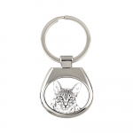 Egyptian Mau Cat - keychain with a cat, keychain with a print, personalized pendant from the Art-Dog brand