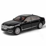 1/24 BMW 7. seeria 760 LI sulamist automudel, survevalu metallist m&auml;nguasjas&otilde;idukid, automudeli simulatsioonid, heli- ja valguskogumik, kingitused lastele must