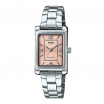 Casio Standardne analoog roostevabast terasest roosa sihverplaadiga kvartsist LTP-1234DD-4A naiste k&auml;ekell roosa