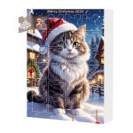 2024. aasta lemmikloomade advendikalender, 2D lame akr&uuml;&uuml;list kassi koerte ripatsid, rippuvad j&otilde;ulupuu kaunistused, j&otilde;ulude loenduskalender kodukaunistuseks I