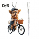 J&otilde;ulupuu kaunistused Elutruu kutsikate ratsutamise jalgratta ripats 2D lame topelttr&uuml;kiga akr&uuml;&uuml;list rippuv kaunistus puu kodukaunistuseks A