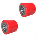 2 tk kaubaaluse t&otilde;stukiratas tungraua koormus lame rihm rull kahvelt&otilde;stuki asendusrattaid PU Roller Wheel red