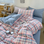 Pestud nahas&otilde;bralik voodipesukomplekt Linu Padjap&uuml;&uuml;r Tekikate Ruuduline 1.2m bed