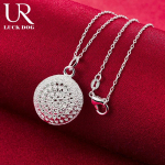 925 Sterling h&otilde;be 18mm &uuml;mmargune ripats Kaelakee Moodsad pulmaehted O-45CM