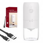 Elektriline kohviveski TYPE-C USB Laetav professionaalne keraamiline jahvatuss&uuml;damik kaasaskantav kohviubade veski valge