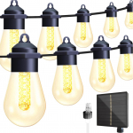 P&auml;ikesepaneeliga LED v&auml;livalgustid 49 jalga 20 pirni gloobivalgustid veekindlad terrassivalgustid jaoks Solar Panel must