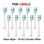 10 tk vaakum-asendusharjapead Usmile'i jaoks Y1S/Y4/U1/U2/U3/P1/P4 t&auml;isvaliku pehme DuPont Sonic elektrilise hambaharja puhastusd&uuml;&uuml;sid valge