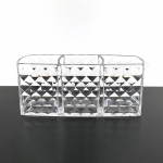 Meigipintsel, kulmupliiatsihoidik, kolm kambrit, suure mahutavusega l&auml;bipaistev hoiukarp kirjatarvete pliiatsihoidja