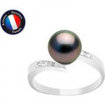 PERLINEA &ndash; ehtsa Tahiti kultiveeritud p&auml;rliga s&otilde;rmus &uuml;mmargune 8-9 mm &ndash; ehtsad teemandid &ndash; valge kuld &ndash; naiste ehted