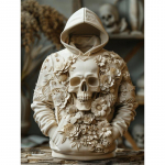 Meeste tumedate lilledega pealuuprinteriga kapuuts, &otilde;ues Halloweeni kapuutsiga vabaaja kapuutsidega, prinditud esitaskuga, s&uuml;giseste disainiga kapuutsidega dressipluus 4XL