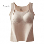 Alumine vest 3D Cupi kujuga soe mugav isesoojenev termiline pealmine polsterdatud &otilde;mblusteta s&uuml;gistalvine alusvest M beež