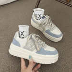 Mood 2024 Uus Kevad ja S&uuml;gis Hingav Mitmek&uuml;lgne Korea Stiilis Trendikad Pl&auml;tud Paksu Tallaga Suure Peaga Vabaajajalats Naiste Jalatsid 35 paabulinnu sinine v&auml;rv