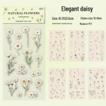 Tulbi m&auml;rkmiku kleebiste komplekt &ndash; PET Retro Plant Haljastuskaunistus Elegant daisy