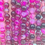 Zhiyue ehted punase triibulise ahhaat &uuml;mmargused helmed isetegemise tarvikute jaoks Orange line agate. 4mm (about 90 pieces) oranž