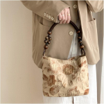 Vintage žakaarv&auml;rvi &otilde;lakott naistele Jaapani ni&scaron;ikujundusega pehme k&auml;epidemega kandekott, t&uuml;drukute vabaaja k&auml;ekotid ja rahakotid