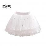 Laste seelik elastne v&ouml;&ouml;koht Keskmiselt t&otilde;usev &uuml;hev&auml;rviline helmestega tutu seelik magusa stiiliga mitmekihiline v&otilde;rkl&otilde;ngast pundunud seelik 80 cm kollane