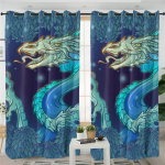 3D tumeda draakoni kardinad iidsed p&uuml;ha draakoni perekonna kardinad 2 paneeli lastetuba elutuba magamistuba r&otilde;du sisekujundus kardinad 50W130H(CM)x2&Hook