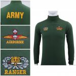 T-s&auml;rk Tai Kuningliku Armee Ranger Tiiger M&otilde;&otilde;k &Otilde;hus&otilde;dur S&otilde;jav&auml;elane Tai Aluss&auml;rk Rullkrae Pikkade Varrukatega Tikitud Logo Mehed Naised Unisex S
