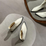 Mood s&uuml;gisene naiste poolsaapad Kingad Moodne terava ninaga naiste l&uuml;hikesed saapad, ruudukujulised madala kontsaga vabaaja naiste talvejalatsid 2024 35