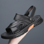 Moodsad meeste ehtsast nahast sandaalid, suvised lateksist polsterdatud rannasussid, pehme tald, kerged, mitmek&uuml;lgsed, retrosandaalid, 2024. aasta meeste mood 38 pruun