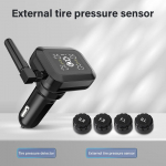 Autojuhi alarm TPMS monitori andur Traadita auto USB digitaalne tpms Rehvir&otilde;hu alarms&uuml;steem 4 v&auml;list/sisemist andurit External sensors