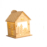 Lighted up Christmas Village House Light Wooden Hanging Decoration Christmas Tree