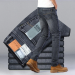 Meeste teksad Hooaja Uued Elastsed Teksad Keskealised Denim K&otilde;rge V&ouml;&ouml;kohaga Sirge S&auml;&auml;rega Vabad T&ouml;&ouml;p&uuml;ksid 28