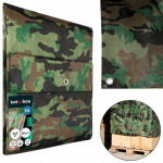 Kaitsekate - Kotarbau - 3 x 5 m - Veekindel - UV-kindel - Kamuflaaž 80 g/m&sup2; kamuflaaž