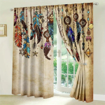 2 tk Boho Kardinat, Boheemlaslik Kunstiteema Aknakardinad Mandala Lille Elefandi Prindimustriga Aasadega &Uuml;laosas Kardin Toa Dekooriks 2x50W130H(CM)40x51in&Grommet Top