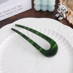 Moodne leopardimustriline atsetaadist geomeetriline U-kujuline naiste klamber ja elegantne retrospiraaljuukseaksessuaarid Juuksen&otilde;el one size mordant punane 19 v&auml;rvi