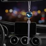 Autokaunistused Ripats Loominguline Crystal Bling Teemantkaunistus trimm Tahavaatepeegel Rippuv kivikivist sisustustarvikud sinine