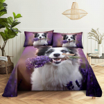 Lilla Voodipesukomplekt Voodilina Voodipesu Padjap&uuml;&uuml;r Queen King Suurus Lavendel Liblikas Magamistoa jaoks Pehme Twin Full &Uuml;hekordne Kahekordne 110x230cm 3pcs