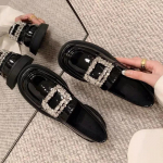 Kandilised kristallist loaferid, &uuml;mmargused peakatted, kontsad, naiste kingad, paksu p&otilde;hjaga vintage mood &uuml;hev&auml;rvilised Zapatos Mujer 35