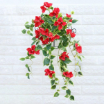 1 tk kunstlik kunstlik rippuv Bougainvillea siidist plastist lilleviinapuu &otilde;ues kodu talumaja aia veranda katuser&auml;&auml;sta seina tara pulmapeo sisekujundus punane