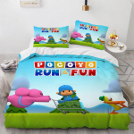 Pocoyo voodikomplekt 3D-tr&uuml;kiga tekikott ja padjap&uuml;&uuml;r 2/3 tk Kahekohaline T&auml;issuuruses Queen-size King-size Tekikott Kodutekstiilid Laste kingitused 175x218cm-3pcs