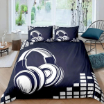 K&otilde;rvaklappide tr&uuml;kiga tekikott Komplekt Muusikaline Geomeetriline Muster Tekikate Poistele Teismelistele Kahekohaline Queen King Pol&uuml;ester Tekikate 70x133cm 2pcs