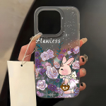 Mobiiltelefoni&uuml;mbrised iPhone 11 13 15 Pro Max 12 14 Pro Max &uuml;mbrisele iPhone 16 15 Plus 13 Pro 12 j&auml;&auml;tunud tekstuuriga maalitud koomiksililled iPhone 11 valge