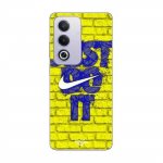 Coque - Maniacase - Oppo A80 - Logo Just Do It - Couleur Bleu et Jaune - Souple en Synth&eacute;tique