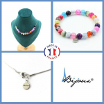 Pierres et Min&eacute;raux. Parure bijoux Bracelet Collier 15 Perles Agate craquel&eacute; Fuchsia Taille personnalisable.