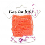 Ruban Sequins Orange Fluo 6m Largeur 6 mm