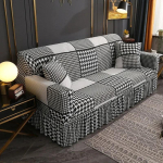 1 TK Seelikuga Diivanikate Puulehtede Žakaarkangas Elastne K&otilde;ikeh&otilde;lmav Diivanikate Elutuppa 1/2/3/4 Kohaline housses de canap&eacute; 1 Seater white