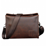 Crazy Horse Nahast Meeste Kott Vabaaja Retro &Uuml;he&otilde;la Crossbody Kott Kahe Kruviga Lukk Disain Vargusvastane Kulumiskindel Arvuti Ametlik Kott 28cm*6.5cm*20cm tumepruun v&auml;rv